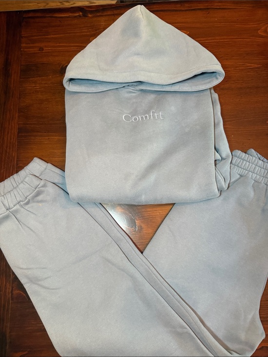 Comfrt Pants - Comfrt Women’s Light Blue Hoodie Sweatpants Set